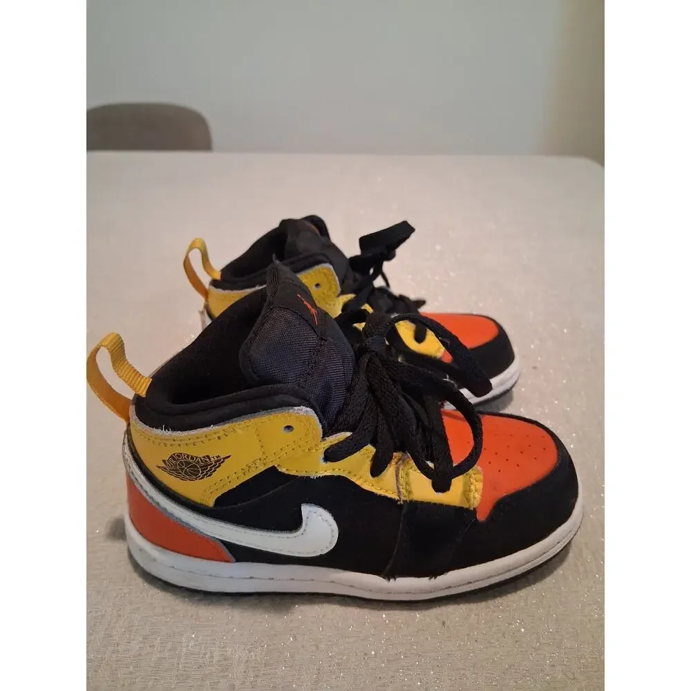 Nike Air Jordan 1 Mid SE TD Amarillo Team Orange Toddler Size 8C BQ6933-087 Kids